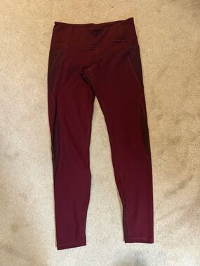 Old Navy Burgundy High-Waist Athletic Leggings sz M